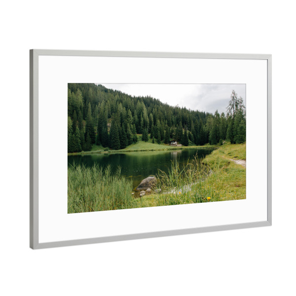 Poster mit Rahmen Silber "Schwarzsee bei Davos" artboxONE - Natur,Reise,Reise / Länder