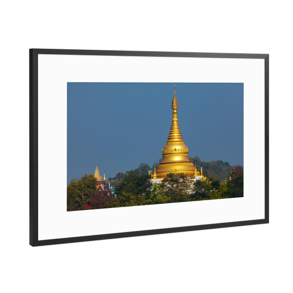Poster mit Rahmen Schwarz (Metallic) "Pagoden von Mandalay" artboxONE - Architektur - Myanmar,Burma,Tempel,Pagode,Stupa,Buddhismus,Asien,Mandalay