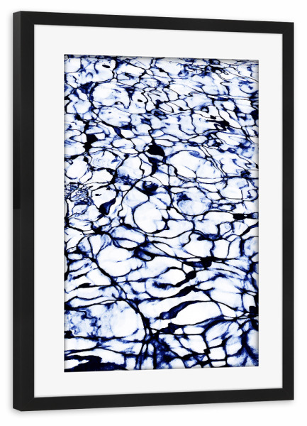 Poster mit Rahmen schwarz "Färben Sie gemalte Wasser" artboxONE - Abstrakt