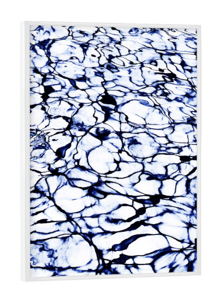 Poster mit weißem Rahmen "Färben Sie gemalte Wasser" artboxONE - Abstrakt