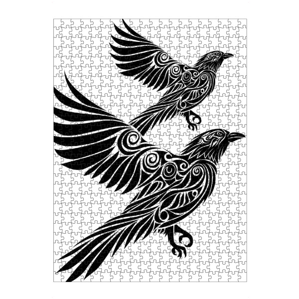 artboxONE Puzzle "Krähe fliegender Stamm" artboxONE - Tiere,Schwarzweiß