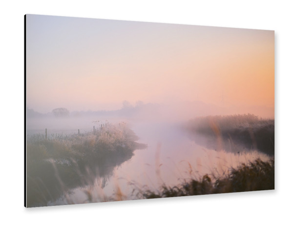 Alu-Dibond "Morgennebel überm Fluss" 30x20 cm artboxONE