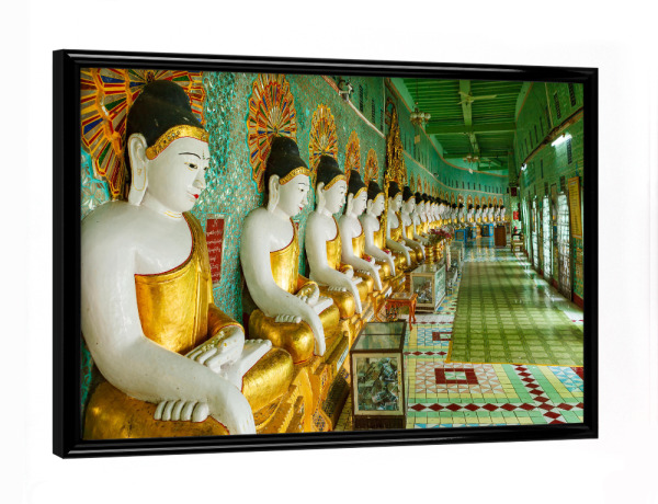 Poster mit schwarzem Rahmen "Umin Thonze Pagode Myanmar" artboxONE - Architektur