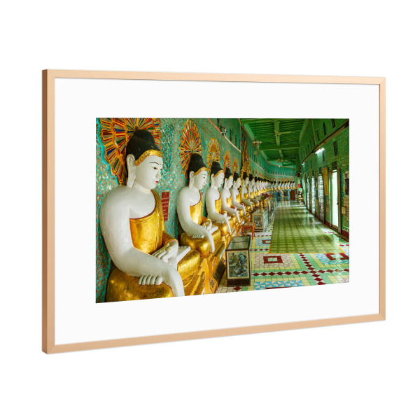 Poster mit Rahmen Kupfer "Umin Thonze Pagode Myanmar" artboxONE - Architektur