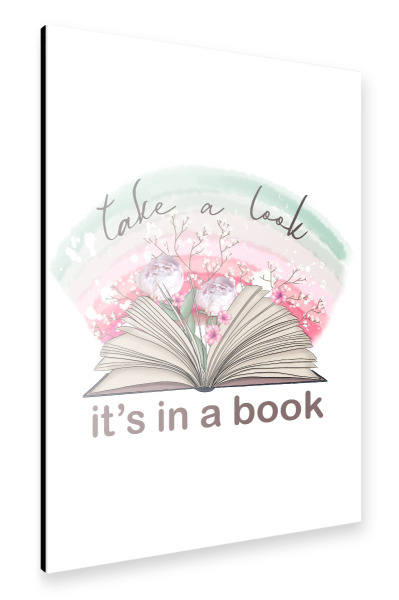 Alu-Dibond "Take A Look It's In A Book" 30x20 cm artboxONE