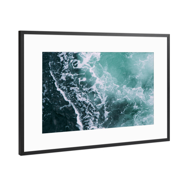 Poster mit Rahmen Schwarz (Metallic) "Wellenlandschaft" artboxONE - Natur,Abstrakt,Unterwasser