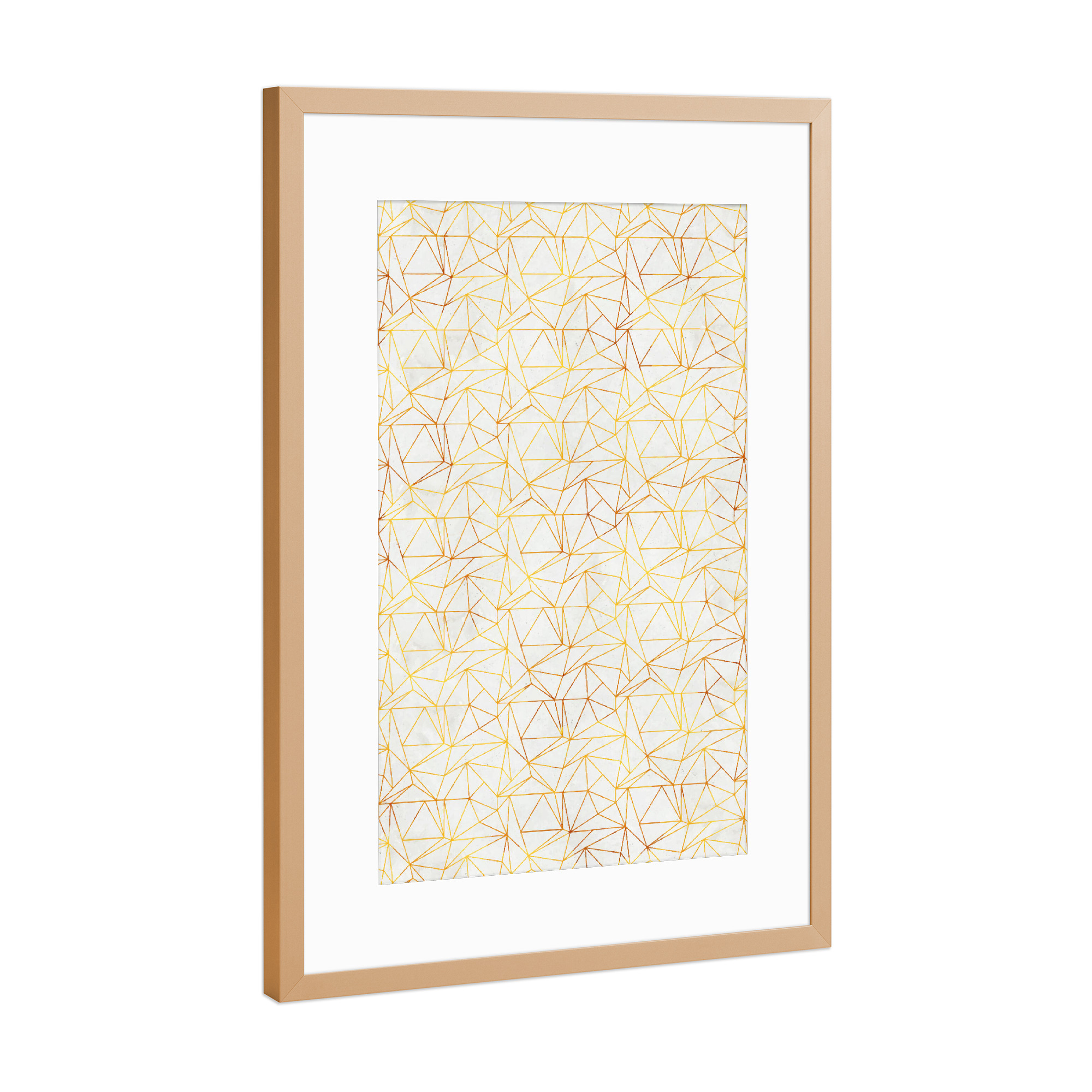 Poster mit Rahmen Kupfer "Geo-Goldmuster" artboxONE - Abstrakt