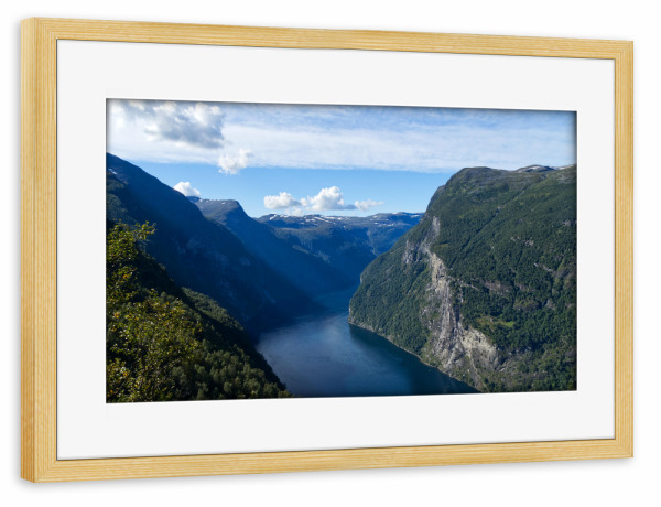 Poster mit Rahmen kiefer "Geirangerfjord und Weite" artboxONE - Natur,Reise,Reise / Strand und Meer,Reise / Länder