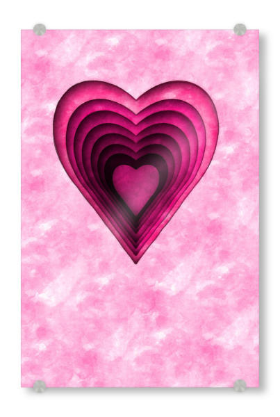 Acrylglasbild "Rosa Herz" artboxONE - Liebe - Herz,Rosa,Zeichnung,Illustration