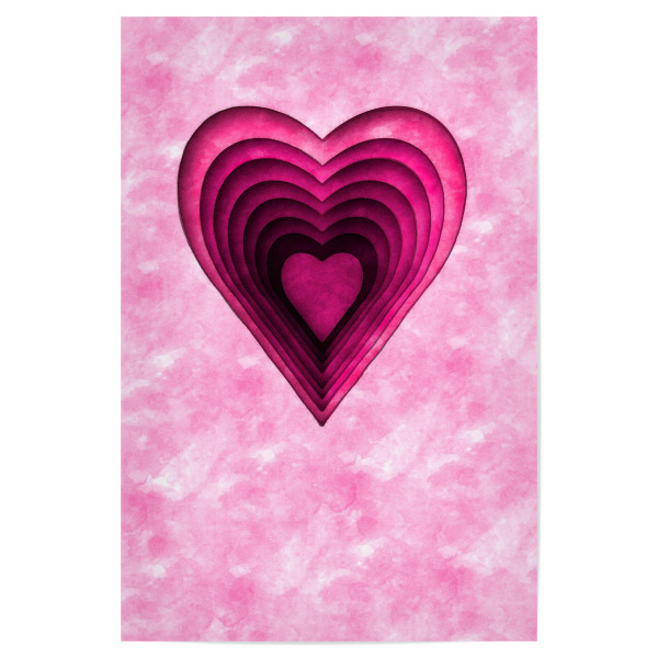 Poster 30x20 cm "Rosa Herz" artboxONE - Liebe - Herz,Rosa,Zeichnung,Illustration