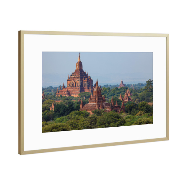 Poster mit Rahmen Gold "Die Tempel von Bagan in Myanmar" artboxONE - Natur,Reise,Architektur
