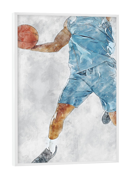 Poster mit weißem Rahmen "Basketball 7 (matart)" artboxONE - Sport - Basketball,Korb,Ball,Basketballspieler,Nba,Spieler,Team,Sport