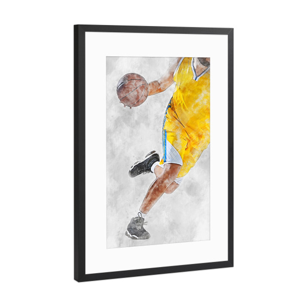 Poster mit Rahmen Schwarz (Metallic) "Basketball 6 (matart)" artboxONE - Sport - Basketball,Korb,Ball,Basketballspieler,Nba,Spieler,Mannschaft,Sport