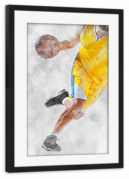 Poster mit Rahmen schwarz "Basketball 6 (matart)" artboxONE - Sport - Basketball,Korb,Ball,Basketballspieler,Nba,Spieler,Mannschaft,Sport
