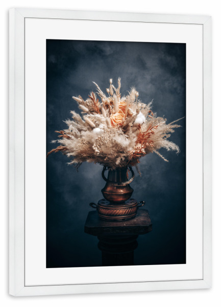 Poster mit Rahmen weiß "Trockenblumen Unendlichkeit" artboxONE - Natur,Floral