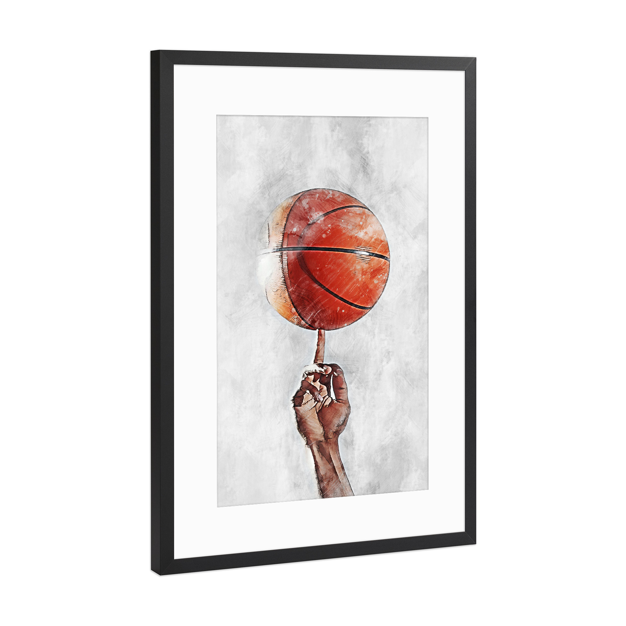Poster mit Rahmen Schwarz (Metallic) "Basketball 11 (matart)" artboxONE - Sport - Basketball,Korb,Ball,Basketballspieler,Nba,Spieler,Mannschaft,Sport