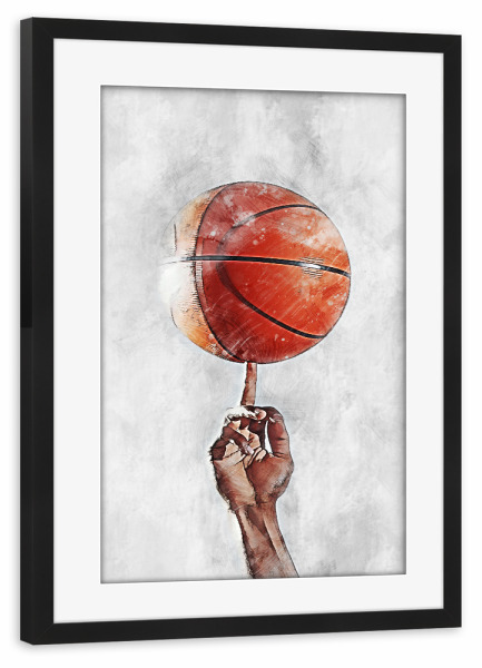 Poster mit Rahmen schwarz "Basketball 11 (matart)" artboxONE - Sport - Basketball,Korb,Ball,Basketballspieler,Nba,Spieler,Mannschaft,Sport
