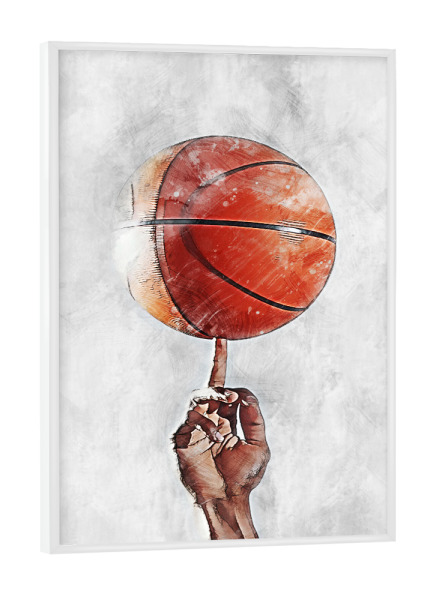 Poster mit weißem Rahmen "Basketball 11 (matart)" artboxONE - Sport - Basketball,Korb,Ball,Basketballspieler,Nba,Spieler,Mannschaft,Sport