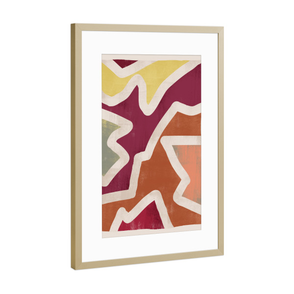 Poster mit Rahmen Gold "Abstrakte Colorful" artboxONE - Abstrakt