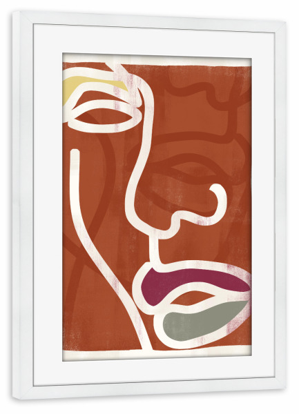 Poster mit Rahmen weiß "Abstrakt Schattenbild Bunt" artboxONE - Abstrakt,Menschen