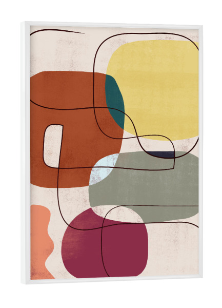 Poster mit weißem Rahmen "Bunte geometrische Formen" artboxONE - Abstrakt