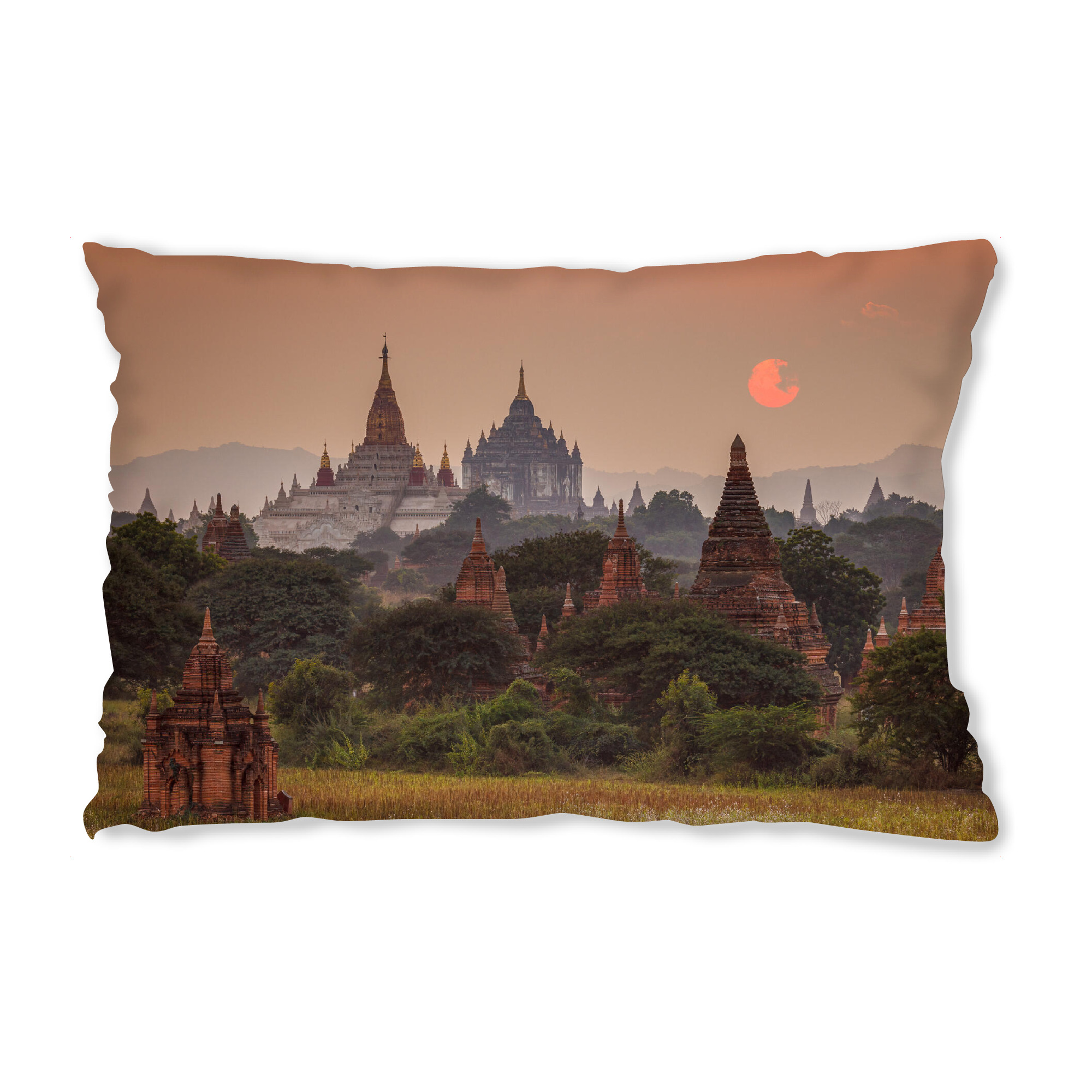 Design-Kissen "Sonnenaufgang bei Bagan" artboxONE - Reise,Architektur,Reise / Asien