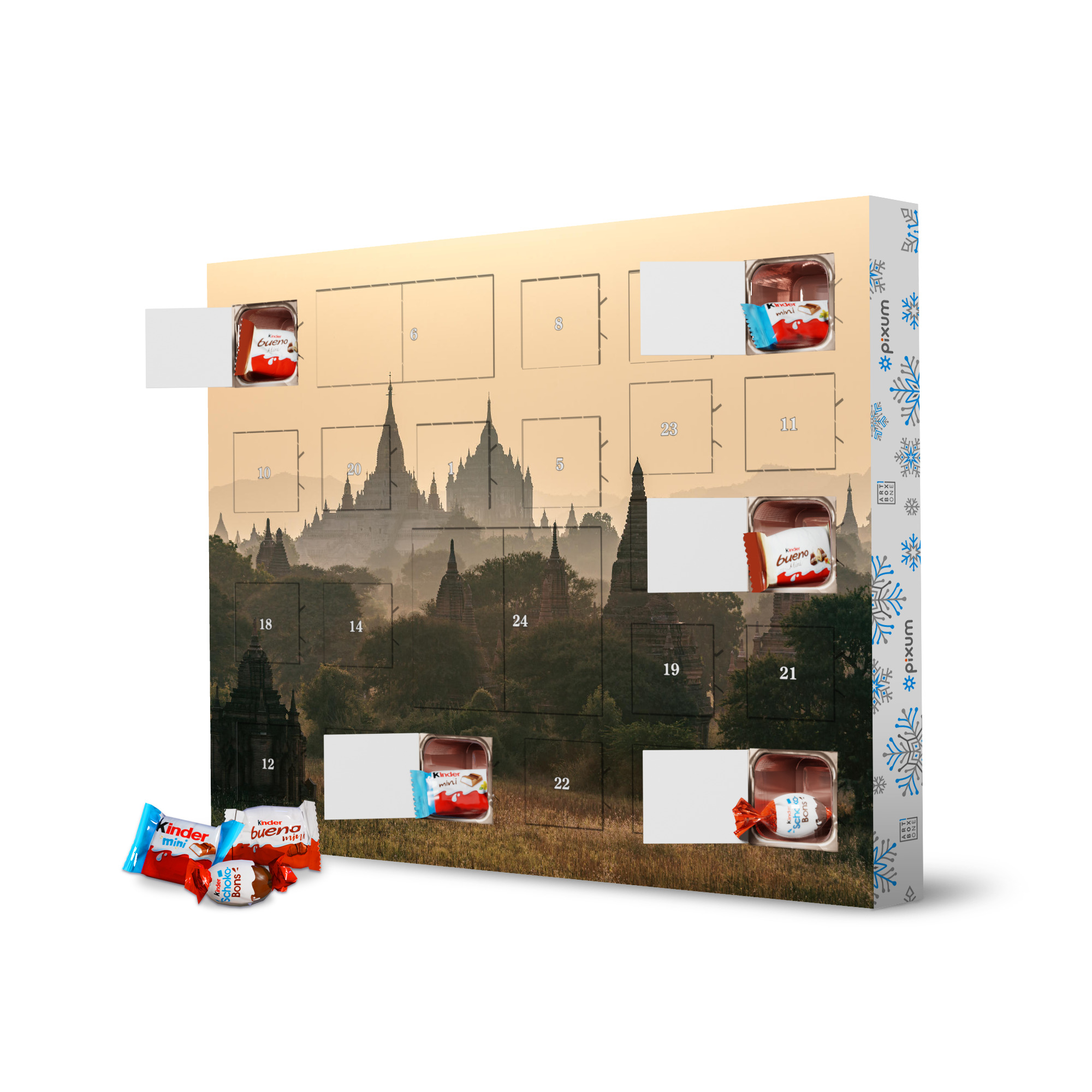 Adventskalender XXL mit Produkten von Kinder Bagan in Myanmar artboxONE Adventskalender Architektur