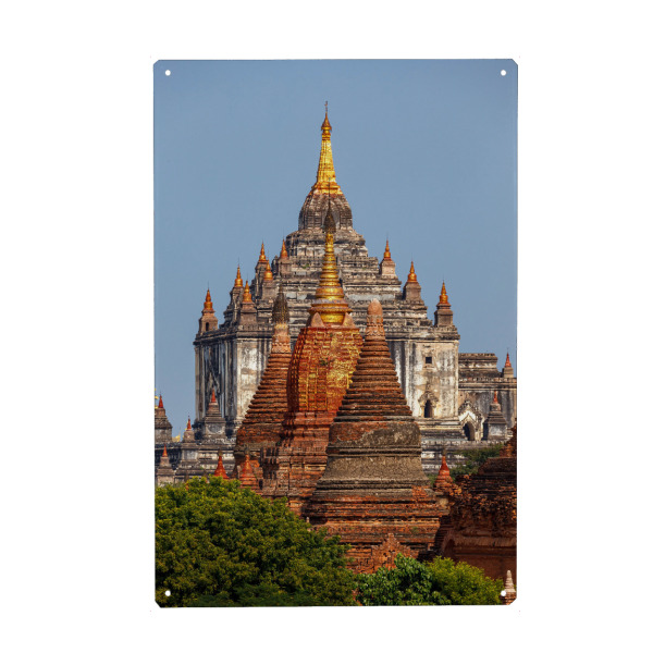 Metall Poster "Die großen Pagoden von Bagan" artboxONE - Architektur,Reise / Asien