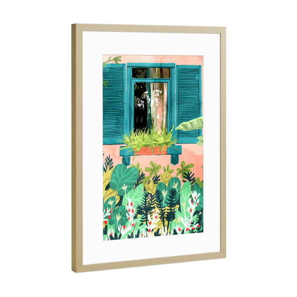 Poster mit Rahmen Gold "Es geht um Perspektive" artboxONE - Architektur