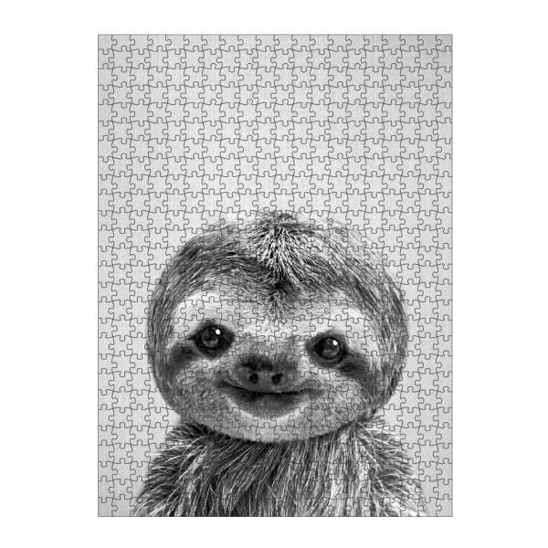 artboxONE Puzzle "Baby-Faultier - Schwarz & Weiß" artboxONE - Natur,Für Kinder,Tiere,Liebe,Für Mama