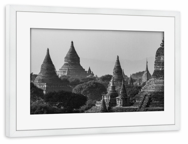 Poster mit Rahmen weiß "Buddhistisches Bagan" artboxONE - Architektur,Reise / Asien