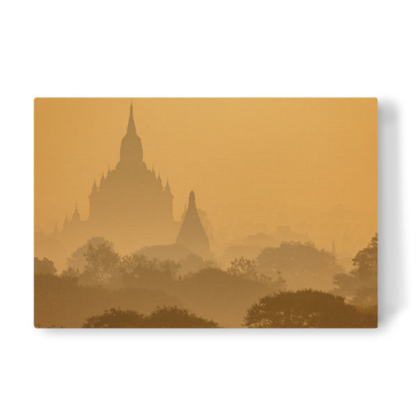 Leinwandbild "Morgennebel in Bagan" artboxONE - Architektur,Reise / Asien