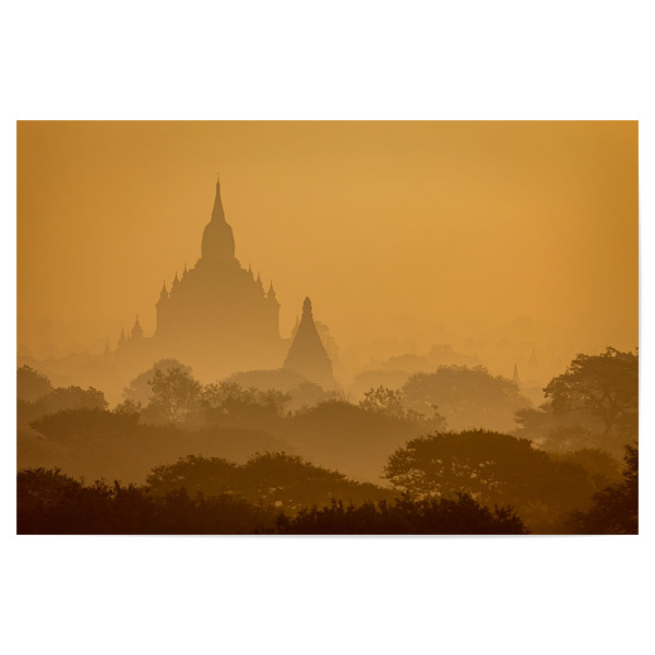 Poster "Morgennebel in Bagan" artboxONE - Architektur,Reise / Asien