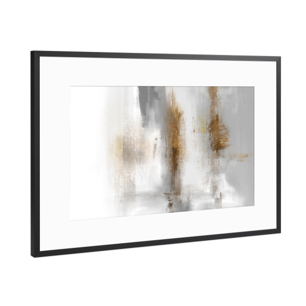 Poster mit Rahmen Schwarz (Metallic) "Nr. 01 Acryl grau" artboxONE - Abstrakt