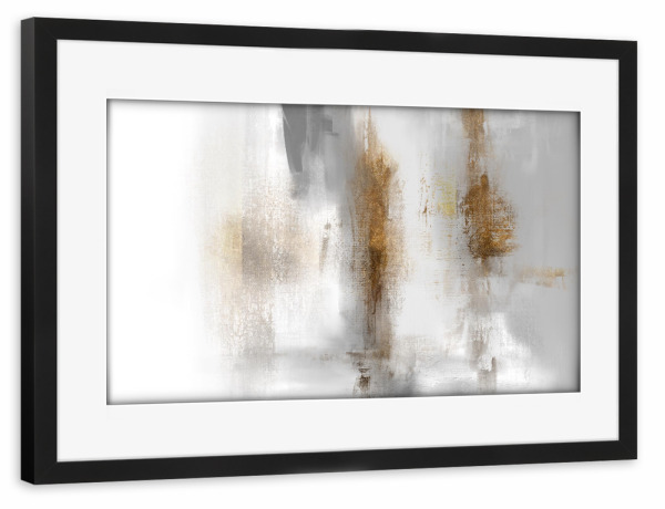 Poster mit Rahmen schwarz "Nr. 01 Acryl grau" artboxONE - Abstrakt
