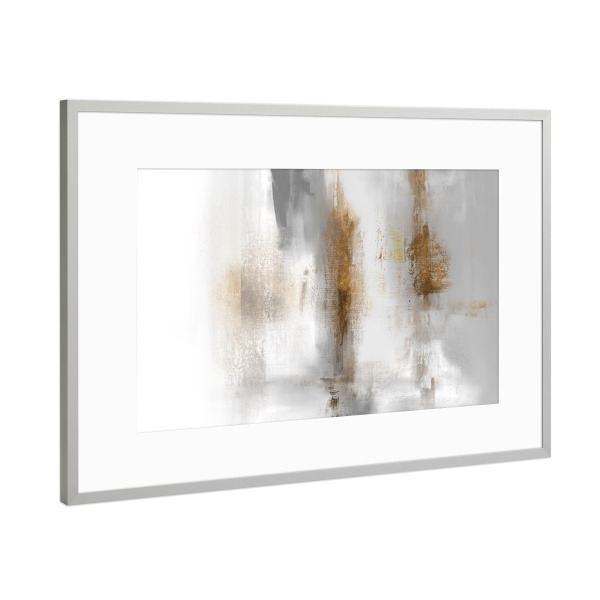 Poster mit Rahmen Silber "Nr. 01 Acryl grau" artboxONE - Abstrakt - Abstrakt,Textur,Kunstwerk,Innenarchitektur,Wanddekoration,Wohnkultur,Dekor,Malerei