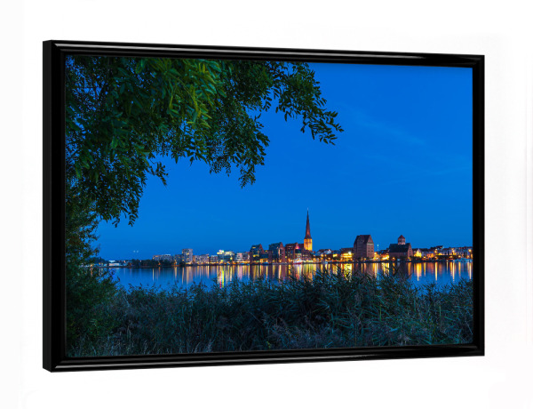 Poster mit schwarzem Rahmen "Baum, Rostock, Warnow" artboxONE - Natur,Reise,Architektur,Städte / Weitere