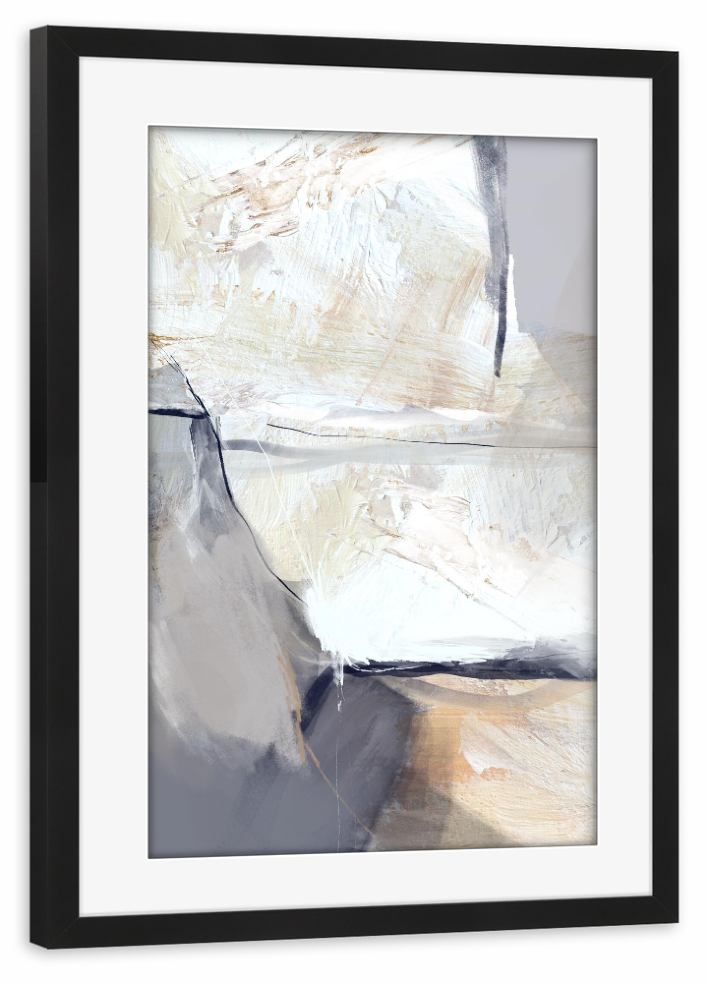 Poster mit Rahmen schwarz "Erledigt" artboxONE - Abstrakt - Abstrakt,Textur,Kunstwerk,Innenarchitektur,Wanddekoration,Wohnkultur,Dekor,Malerei