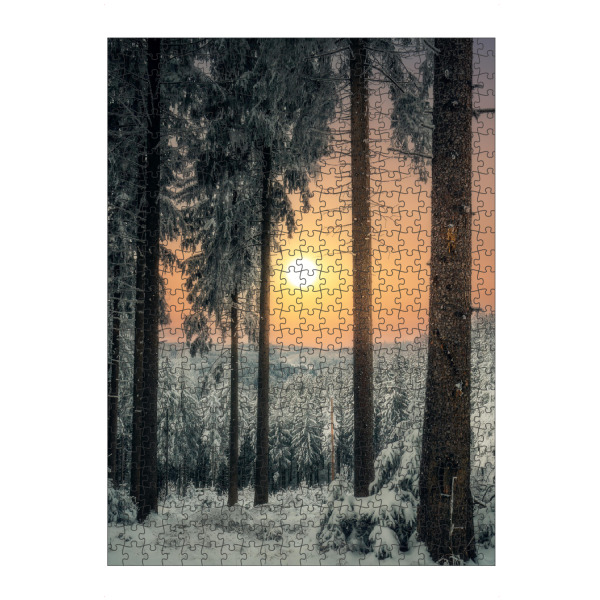 Puzzle Ravensburger "Morgensonne im Winterwald" artboxONE - Natur - Winter,Erzgebirge,Wald,Bäume,Schnee,Eis,Frost,Natur,Landschaft,Aussicht