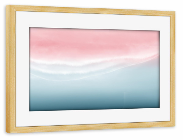 Poster mit Rahmen kiefer "No. 02 Pink beach" artboxONE - Abstrakt - Abstrakt,Textur,Kunstwerk,Innenarchitektur,Wanddekoration,Wohnkultur,Dekor,Malerei
