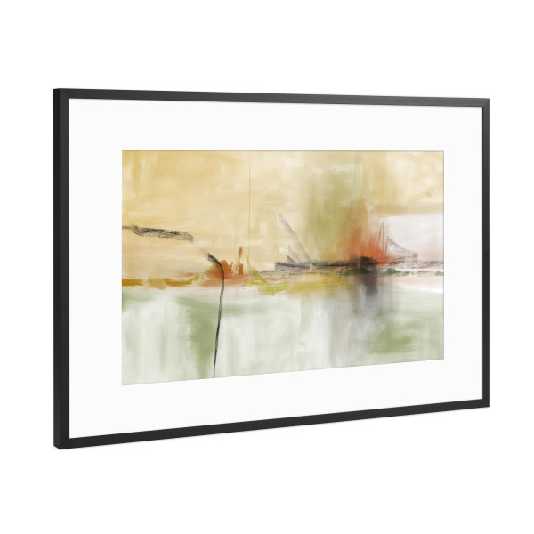 Poster mit Rahmen Schwarz (Metallic) "Johannes 16.33" artboxONE - Abstrakt