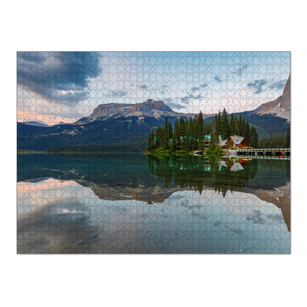 Puzzle Ravensburger "Emerald See in Kanada" artboxONE - Natur,Reise - Kanada,Rocky mountains,Bergsee,Lake emerald,Natur,Landschaft - Bild kanada