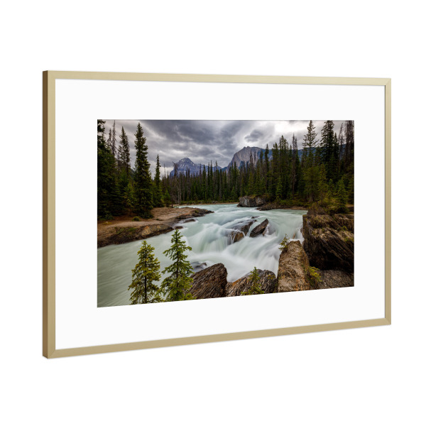 Poster mit Rahmen Gold "Kicking Horse River in Kanada" artboxONE - Natur,Reise