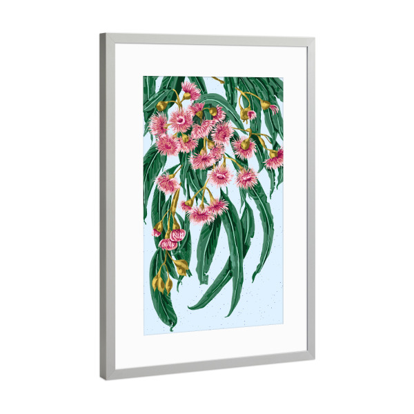 Poster mit Rahmen Silber "Die Blüte eines goldenen Geistes" artboxONE - Floral