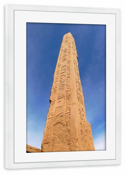 Poster mit Rahmen weiß "Obelisk, Karnak" artboxONE - Reise,Architektur,Reise / Afrika,Reise / Länder
