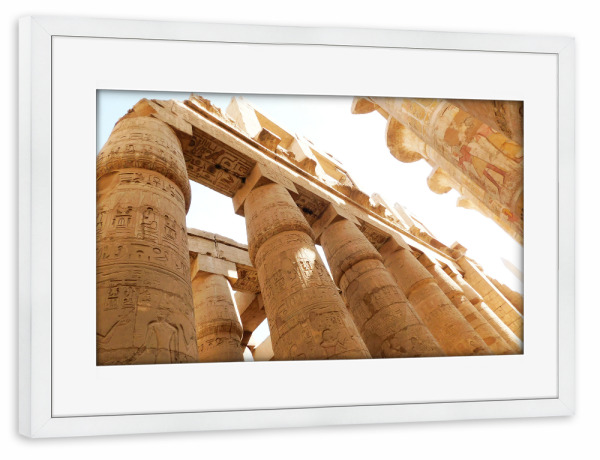 Poster mit Rahmen weiß "Der Tempel von Karnak" artboxONE - Reise,Architektur,Reise / Afrika,Reise / Länder