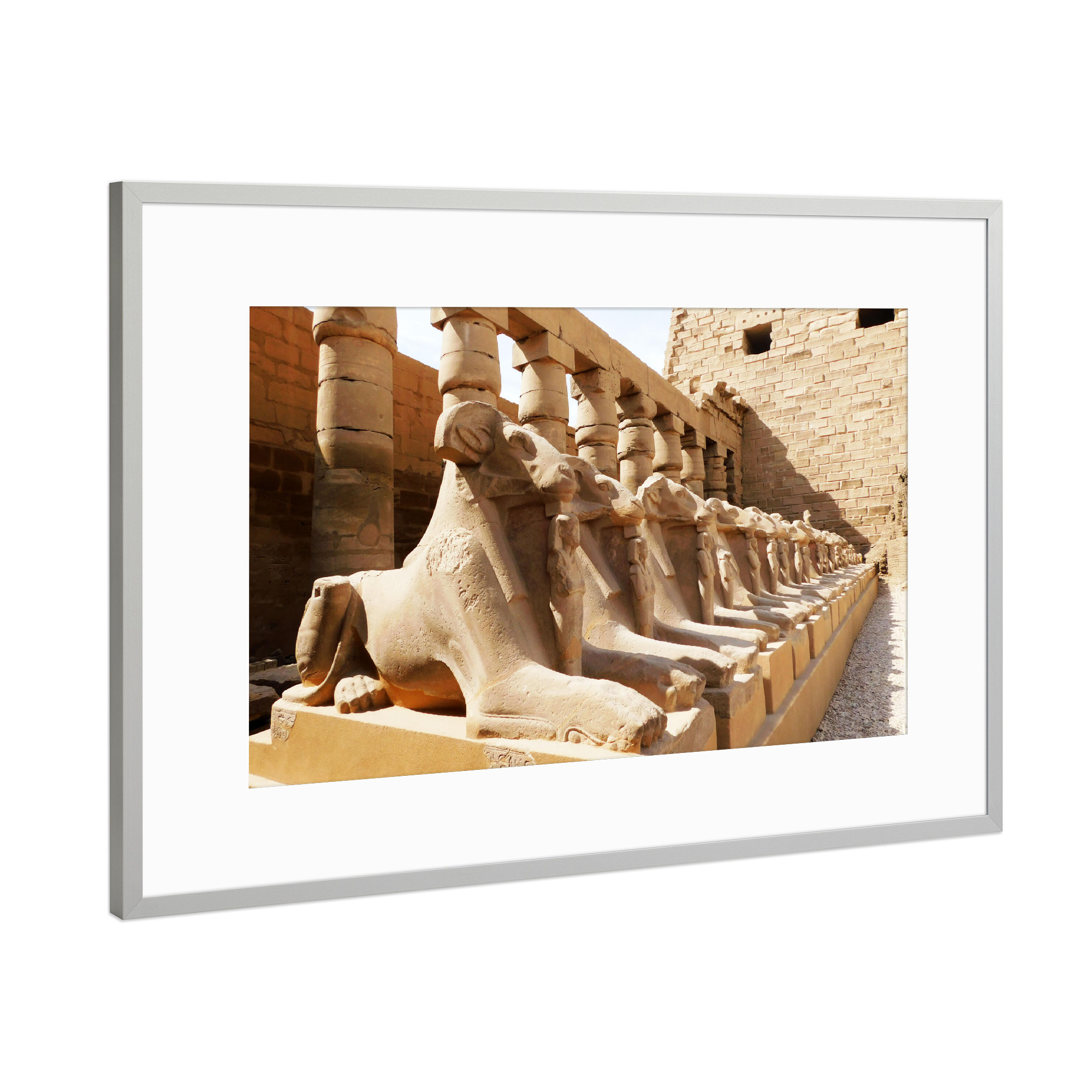 Poster mit Rahmen Silber "The ancient Temple of Karnak" artboxONE - Reise,Architektur,Reise / Afrika,Reise / Länder