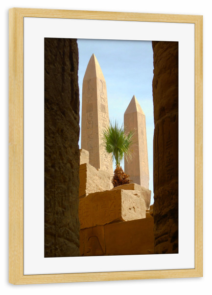 Poster mit Rahmen kiefer "Obelisken in Karnak" artboxONE - Reise,Architektur,Reise / Afrika,Reise / Länder