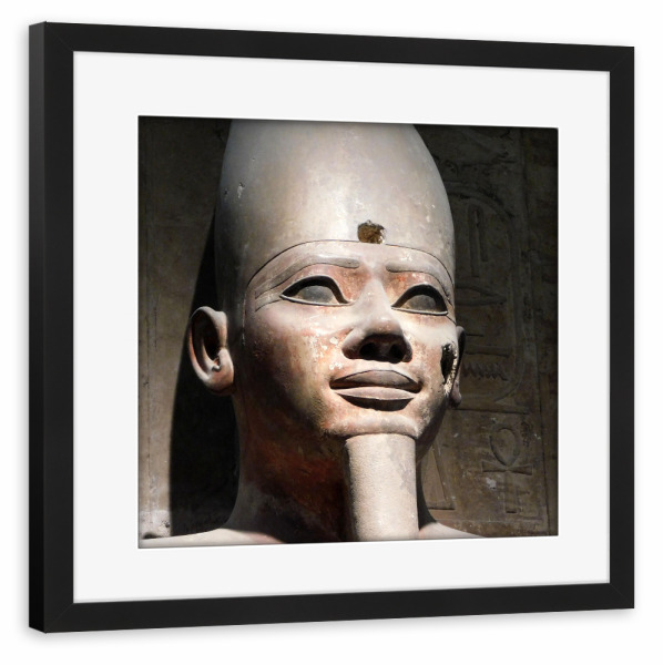 Poster mit Rahmen schwarz "Nubischer Pharao" artboxONE - Reise,Reise / Afrika,Reise / Länder - Pharao,Statue,Büste,ägypten,Altertum,Kairo,Antike