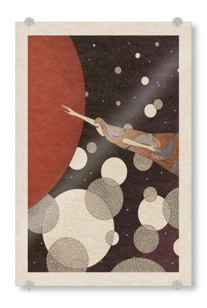 Acrylglasbild "Pink Priest - Sundive" artboxONE - Comic,Menschen,Fiktion,Galaxy